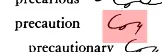 Shorthand match: precaution