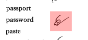 Shorthand match: password